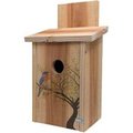 S&K S&K BBHC-1 Decorative Bird in Tree Design on Cedar Blue Bird House BBHC-1